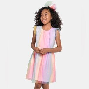EUC Children’s Place Glitter Rainbow Ombré Dress Sz 8 Party Fancy Spring Pastel